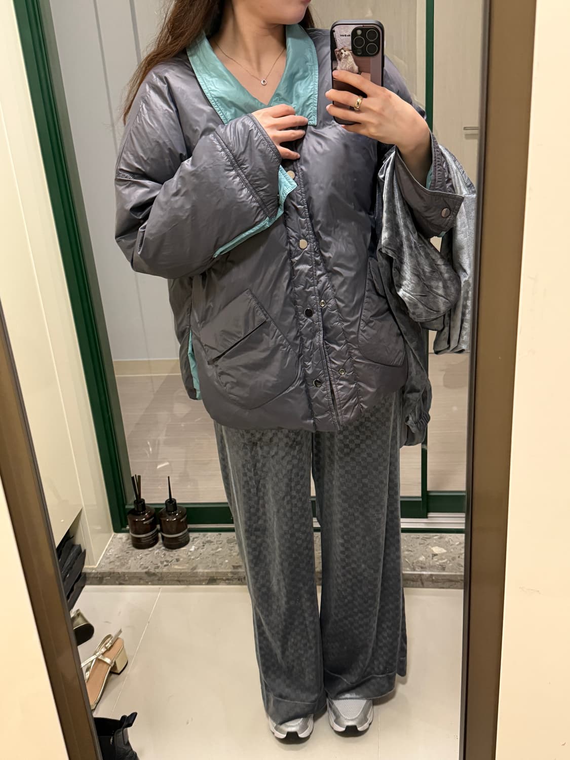 더일마 리버스구스 패딩 민트 상품이미지9