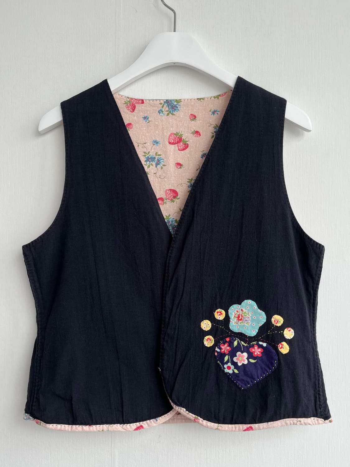 SALE*) 스트로베리 플라워 빈티지 베스트 상품이미지2