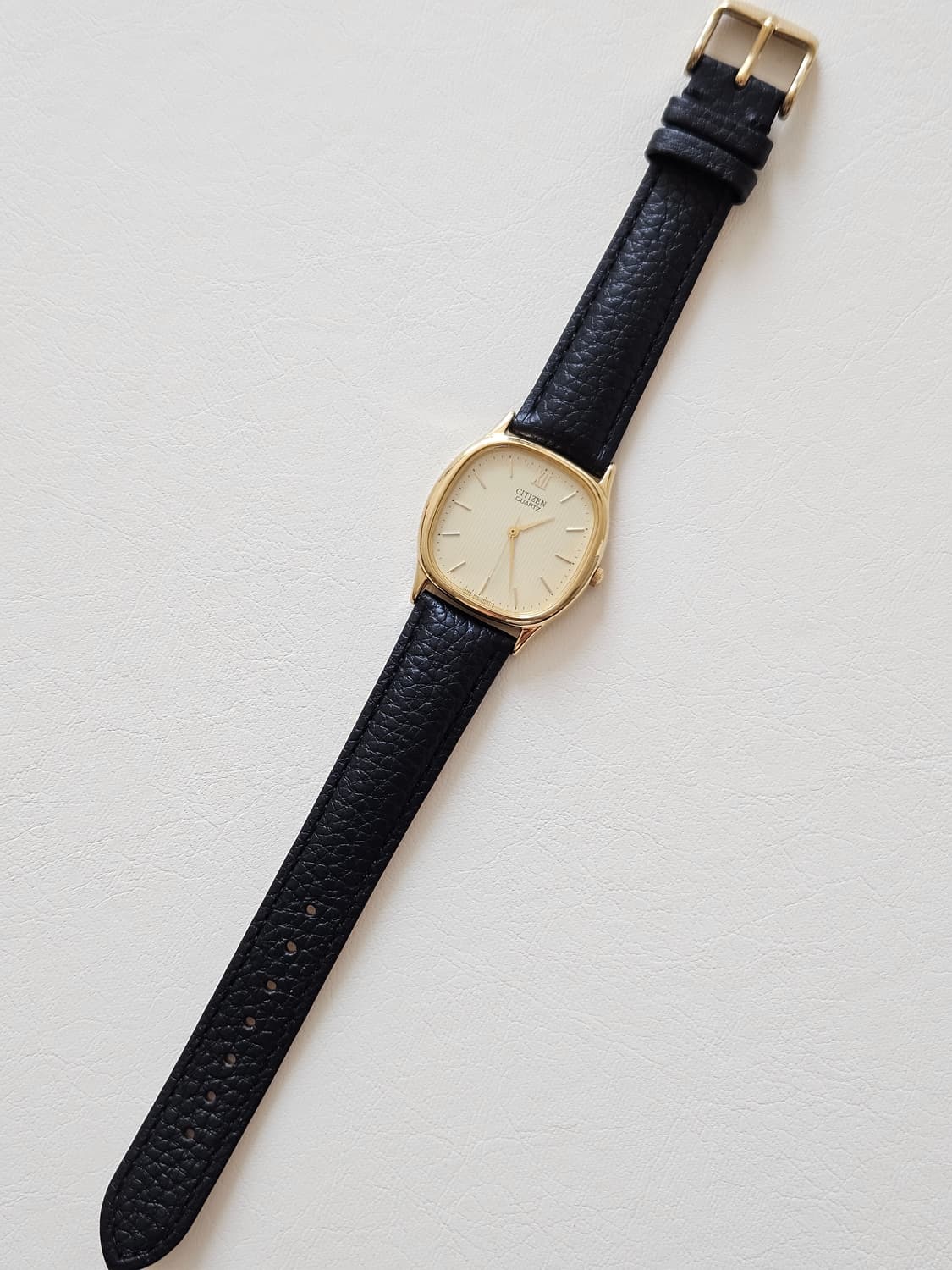 빈티지 시티즌 쿼츠 금장 가죽 시계 상품이미지5