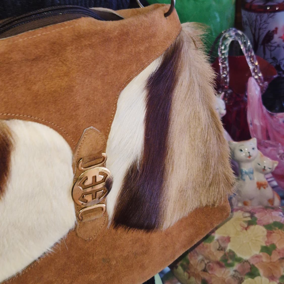 70s 핸드메이드 리얼 송치 스웨이드 숄더백 상품이미지7