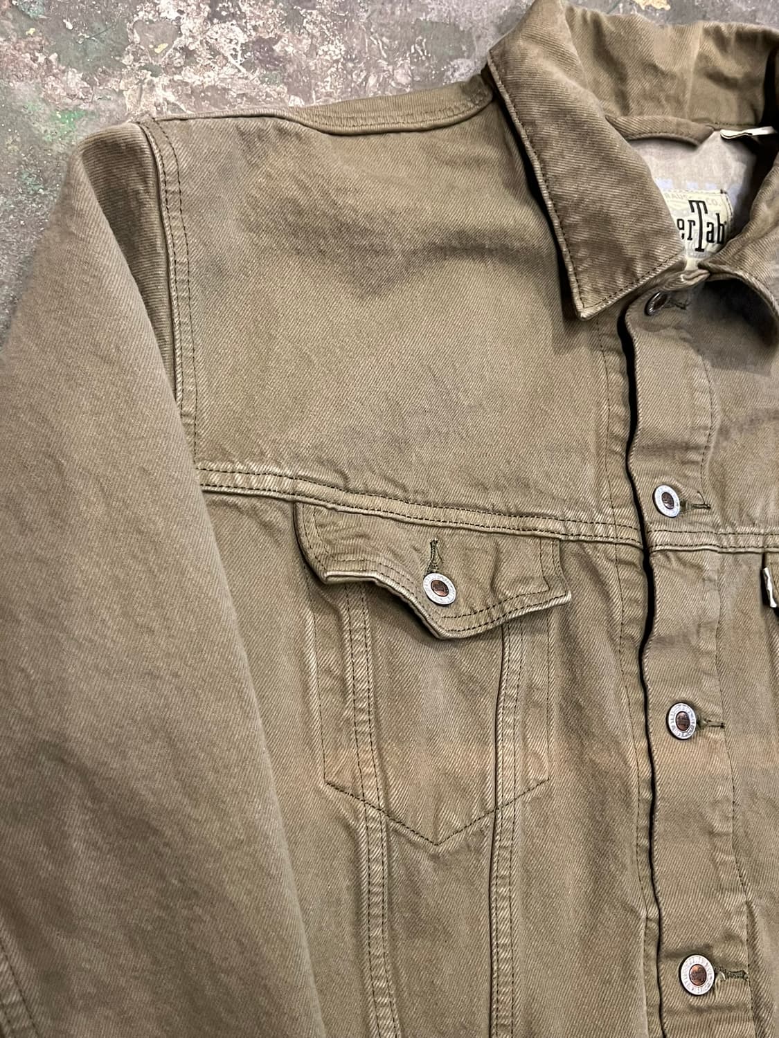 [L] 리바이스 실버탭 올리브 카키 트러커 청 데님 자켓 상품이미지4