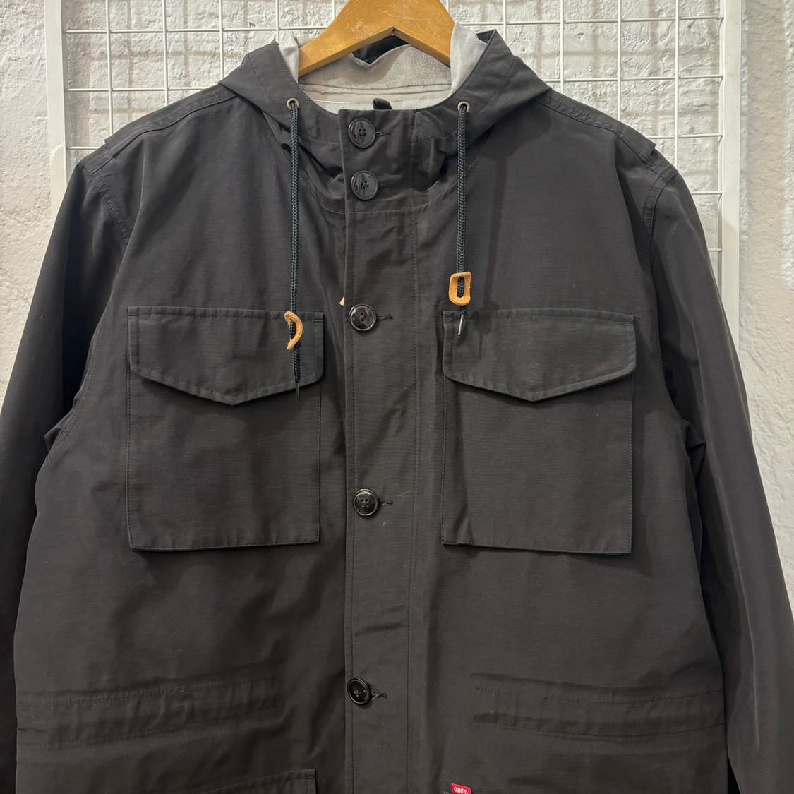 오베이 멀티포켓 블랙 후드 야상자켓 XL 상품이미지3