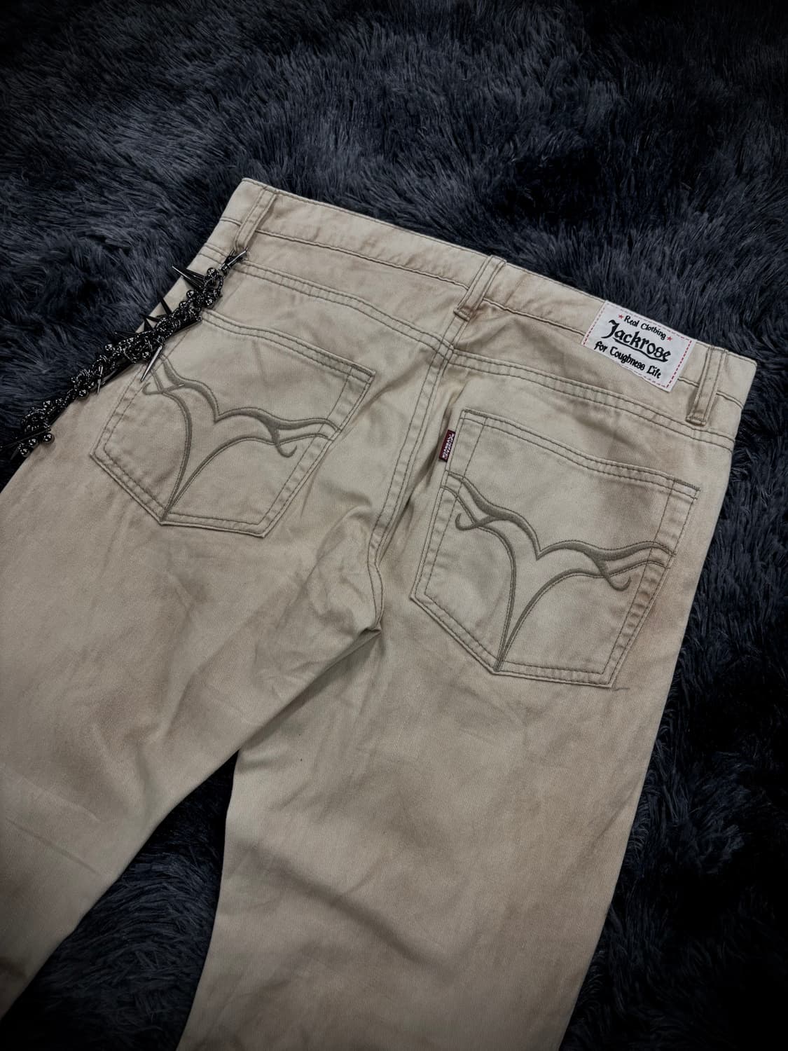 Jack Rose 아이보리 나염 부츠컷 데님 팬츠 상품이미지5