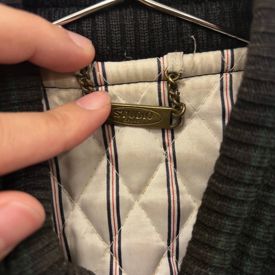 스튜디오 갤럭시 이너퀼팅 체크 코튼 봄버자켓 상품이미지3