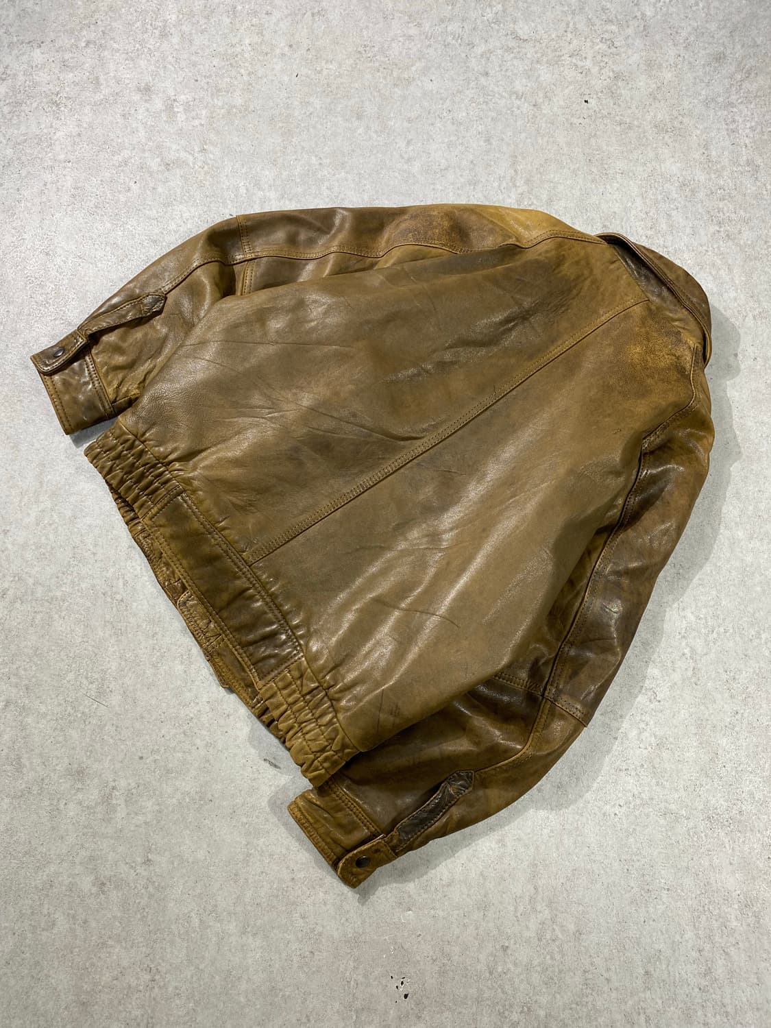[L] 80s Vintage 브라운 양가죽 레더 봄바자켓 상품이미지6