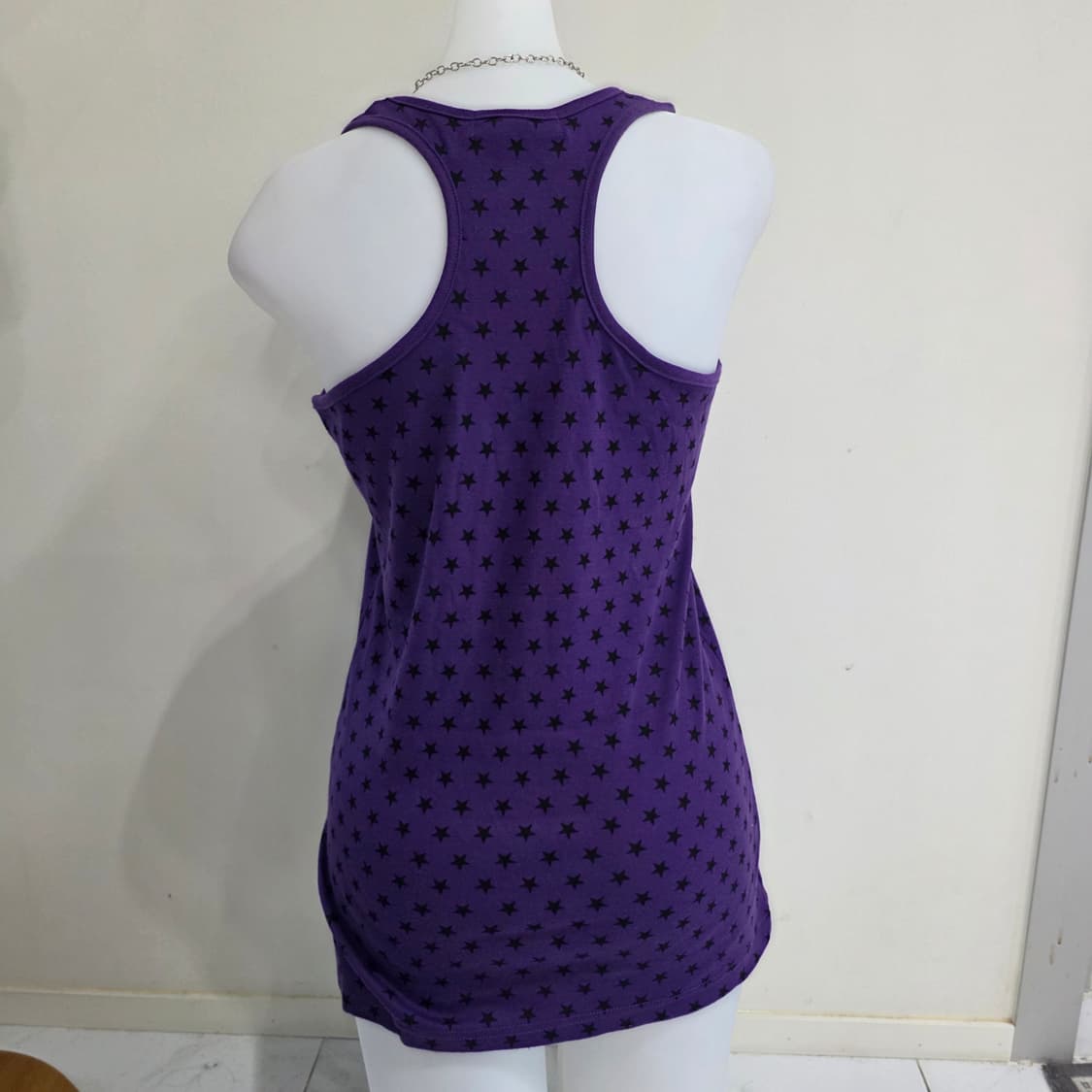 일본빈티지)y2k 오네갸루st 대대장 퍼플x블랙 스타 민소매슬리브리스 상품이미지3