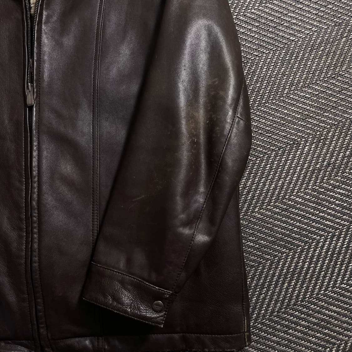 Christian aujard 아카이브 래빗 트리밍 가죽 자켓o 4967 상품이미지4