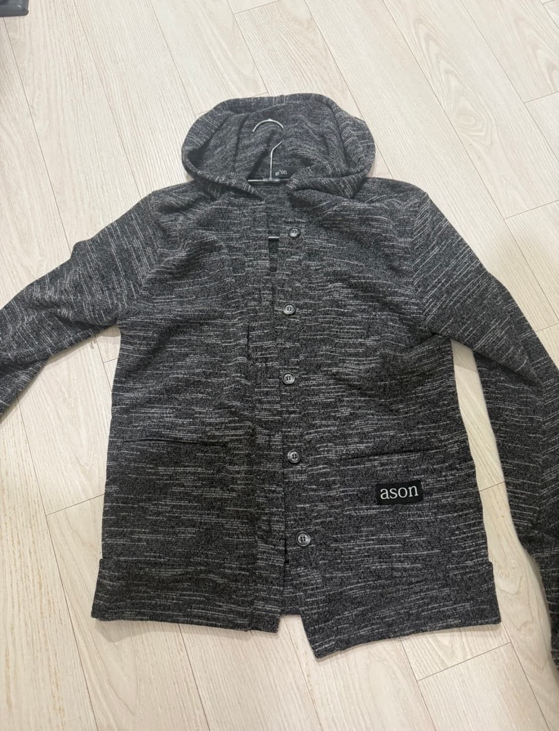 [새상품,무료배송]ASON SUNDAY 애즈온 선데이 후드 가디건(차콜) 상품이미지1