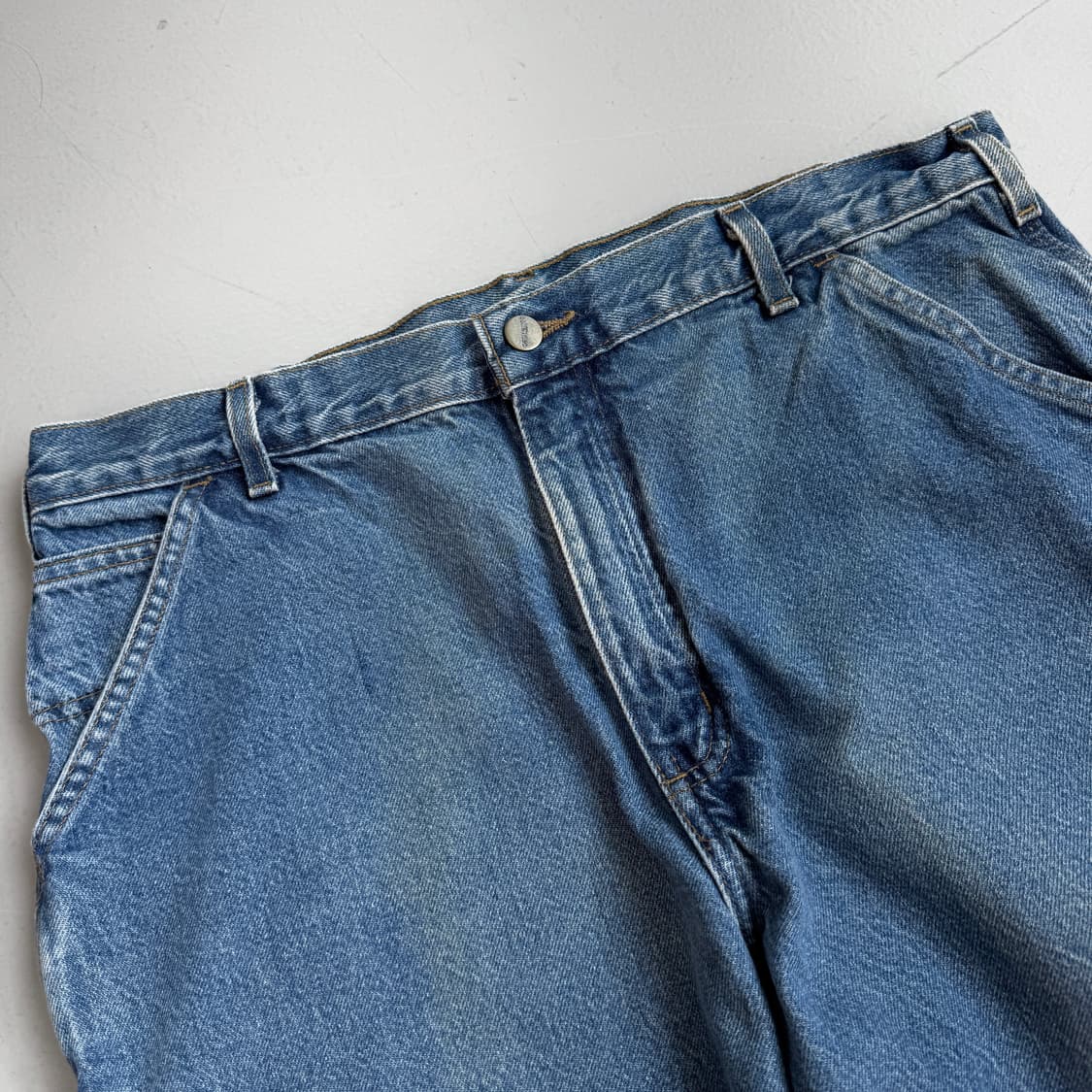 칼하트 OG 가죽패치 카펜터 워크 와이드 데님팬츠 상품이미지4