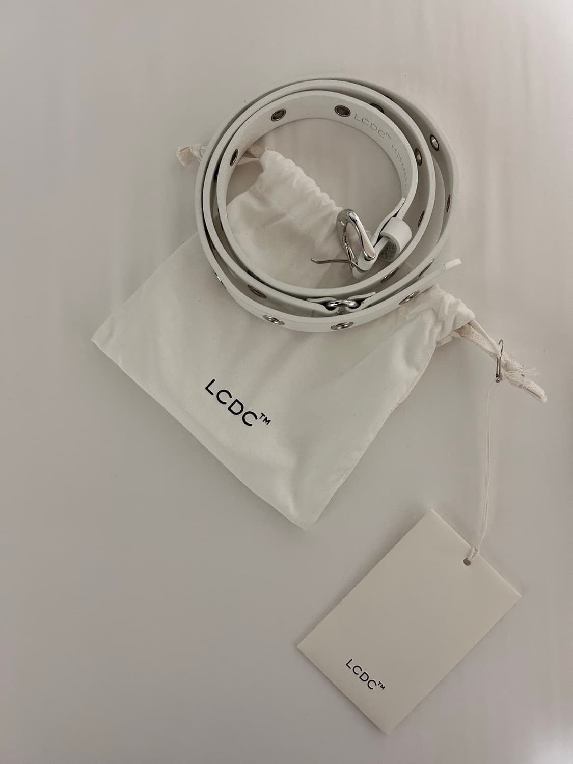 LCDC 아일렛 레더 벨트 화이트 새상품 상품이미지3