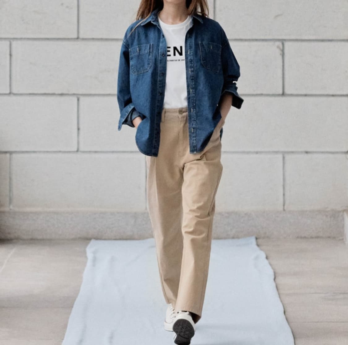 시엔느 청 데님 셔츠 남방 상품이미지3