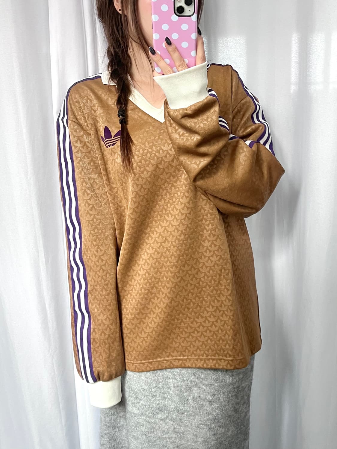 Adidas 아디다스 아디컬러 헤리티지 나우빈티지 카라 롱슬리브 데저트브 상품이미지9