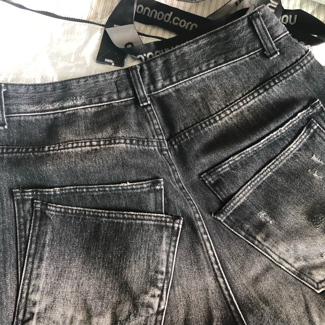 [2] 논노드 재패니즈 더블포켓데님 흑청 상품이미지4