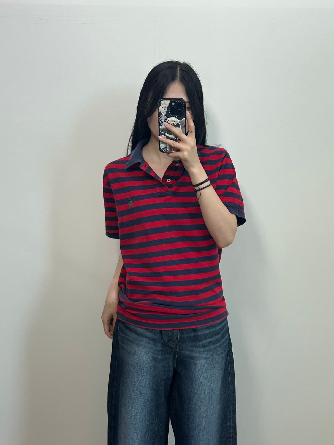 폴로 랄프로렌 자수로고 단가라 피케 반팔 카라 티셔츠 상품이미지1