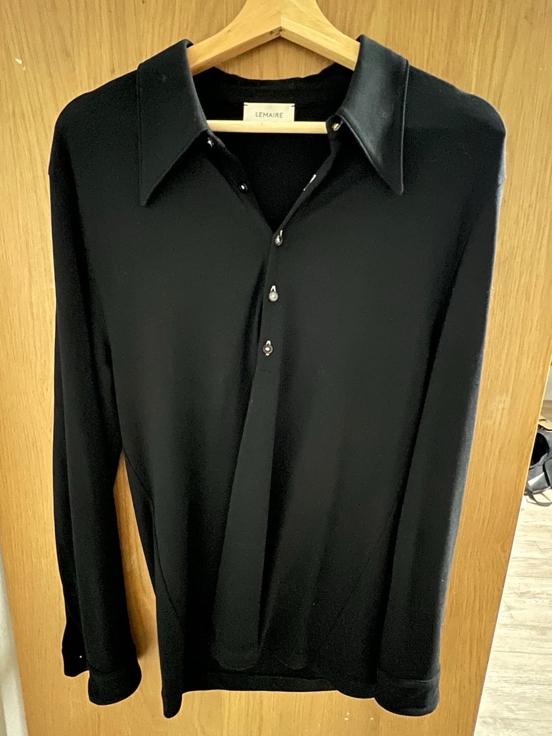 Lemaire CREPE POLO BLACK  상품이미지1