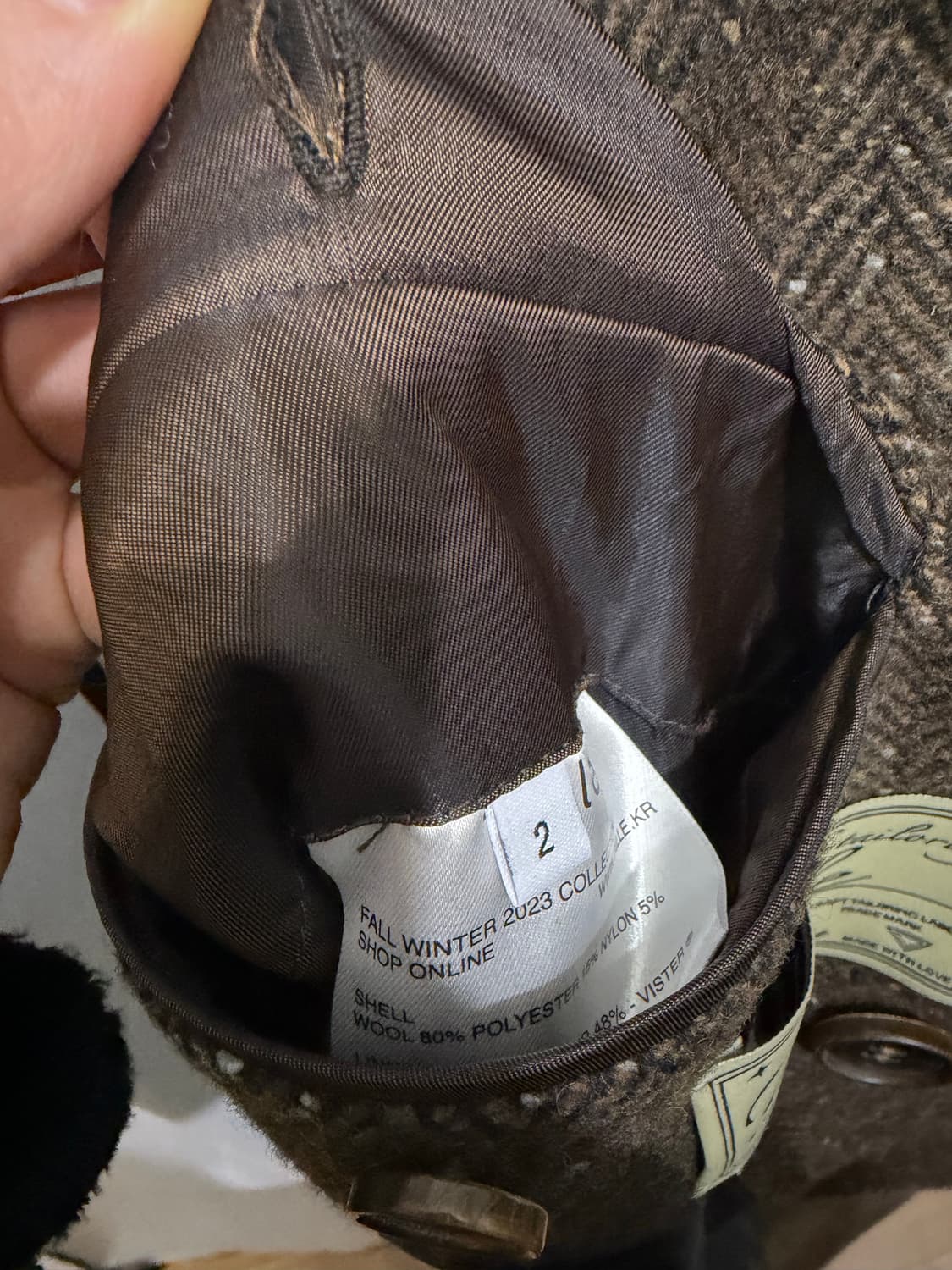 타일레 더블블래스티드 코트 브라운 해링본 상품이미지5