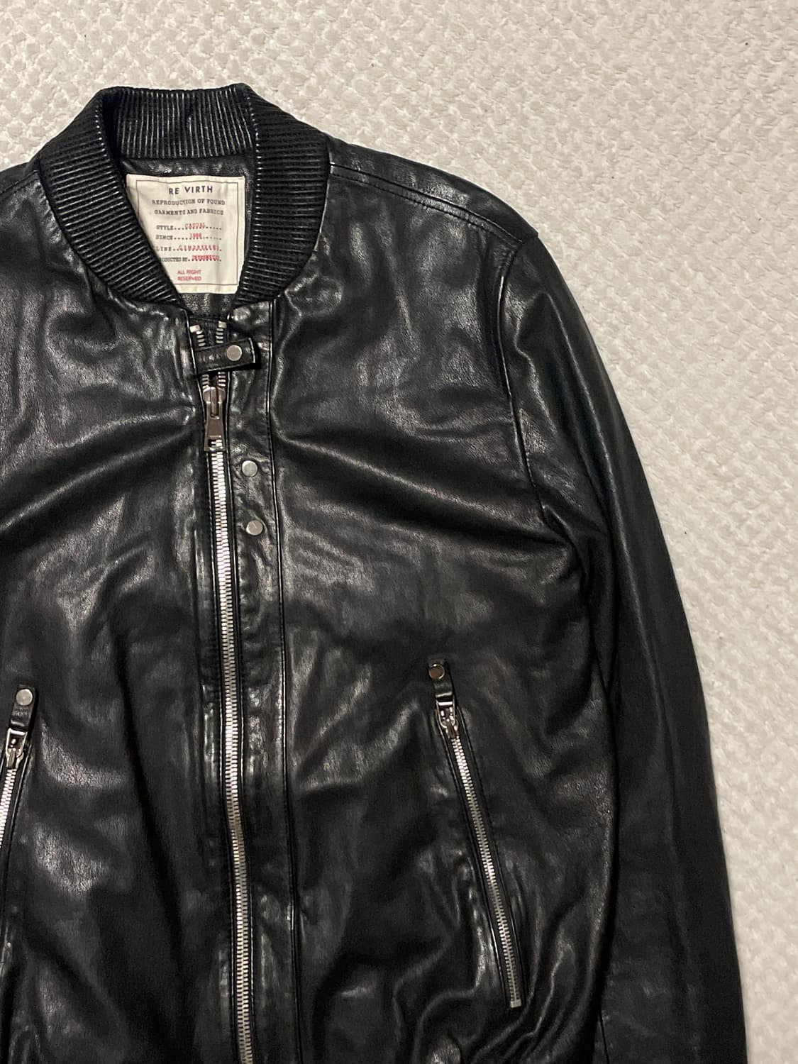 INTERMEZZO 웨스턴 무드 램스킨 양가죽 바이커 레더 자켓 상품이미지3