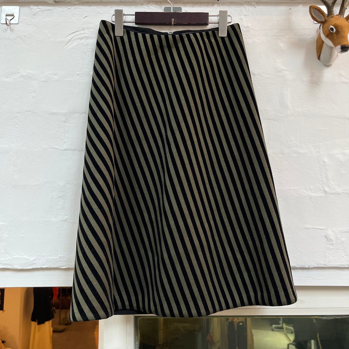 Chritian Wijnants 카키 스트라이프 미디스커트 36 상품이미지1