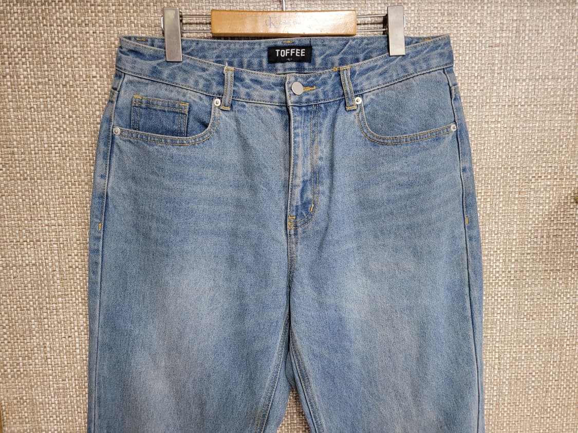 L 32인치 토피 와이드핏 청바지 중청 상품이미지2