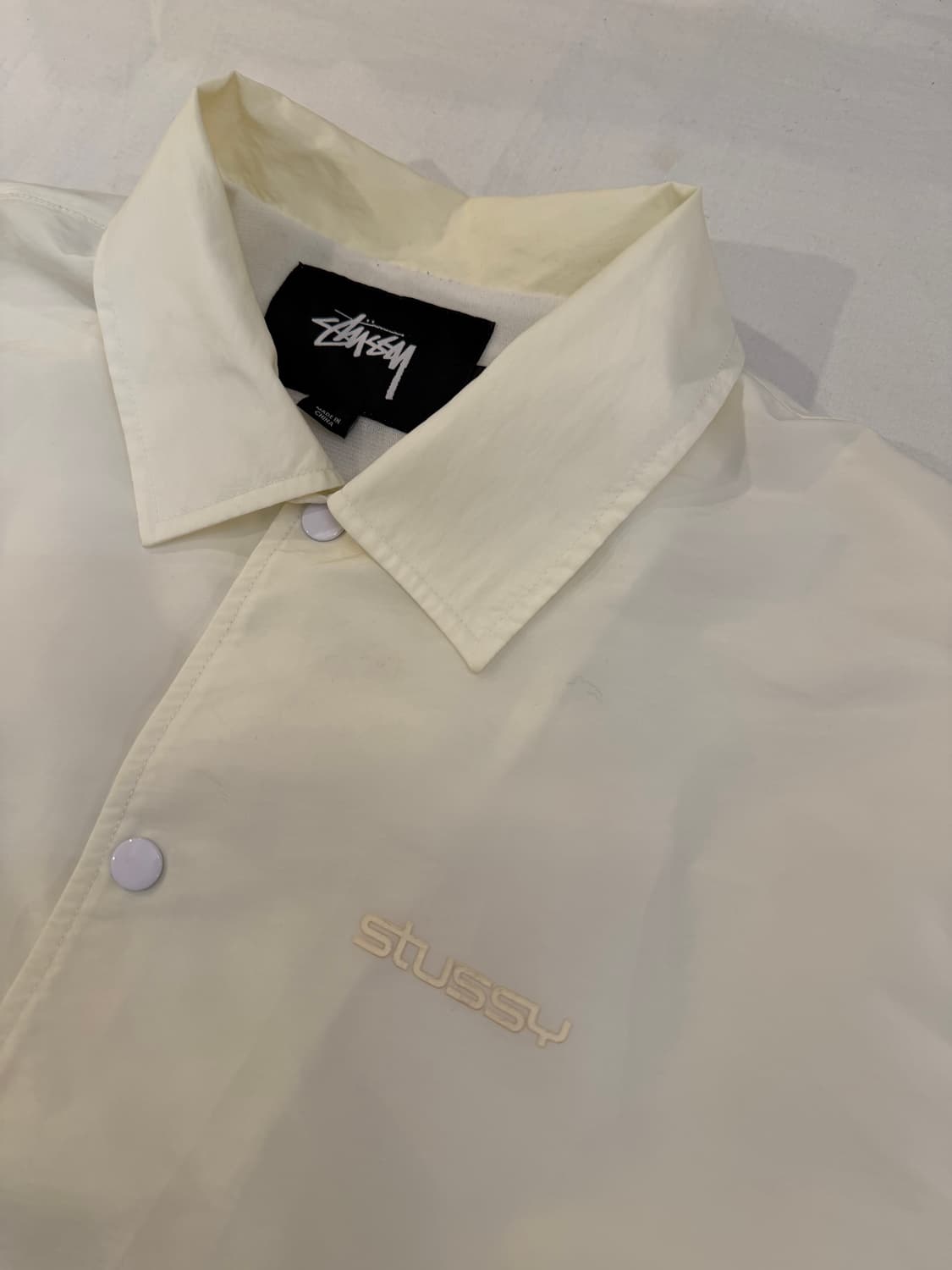 스투시 스펠아웃 나일론 코치자켓 화이트 상품이미지5