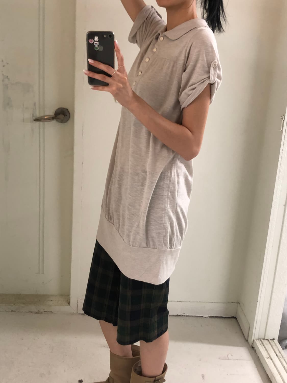 일본빈티지 롱 반팔 원피스 상품이미지3