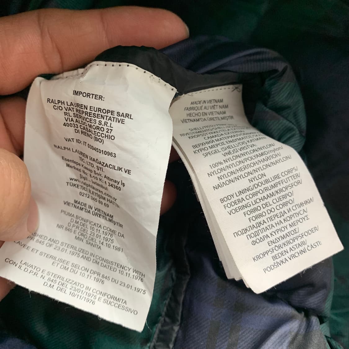 폴로 랄프로렌 신형 타탄체크안감 다운 경량패딩 자켓 상품이미지7