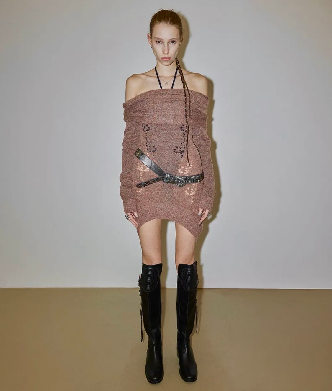 스컬프터 투웨이 숄 드레스 브릭 오렌지 상품이미지2