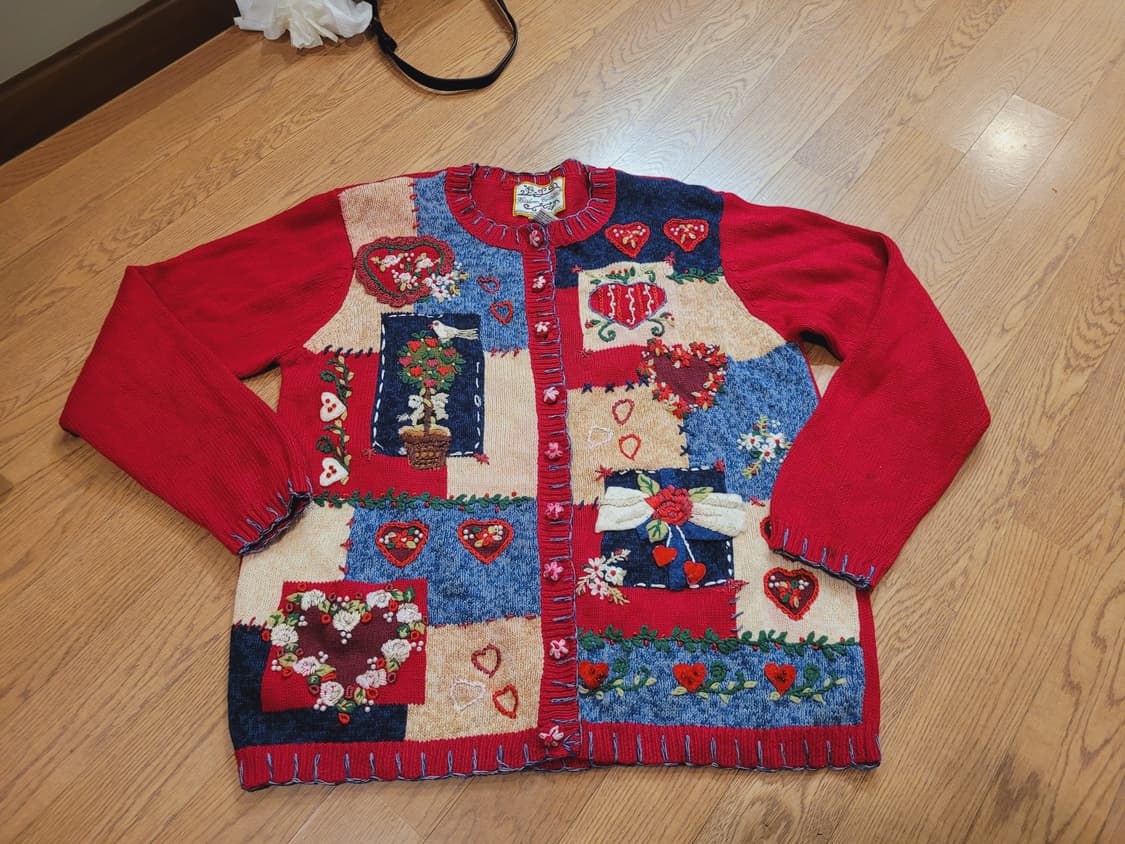 빈티지 자수 핸드메이드 니트가디건55 상품이미지3