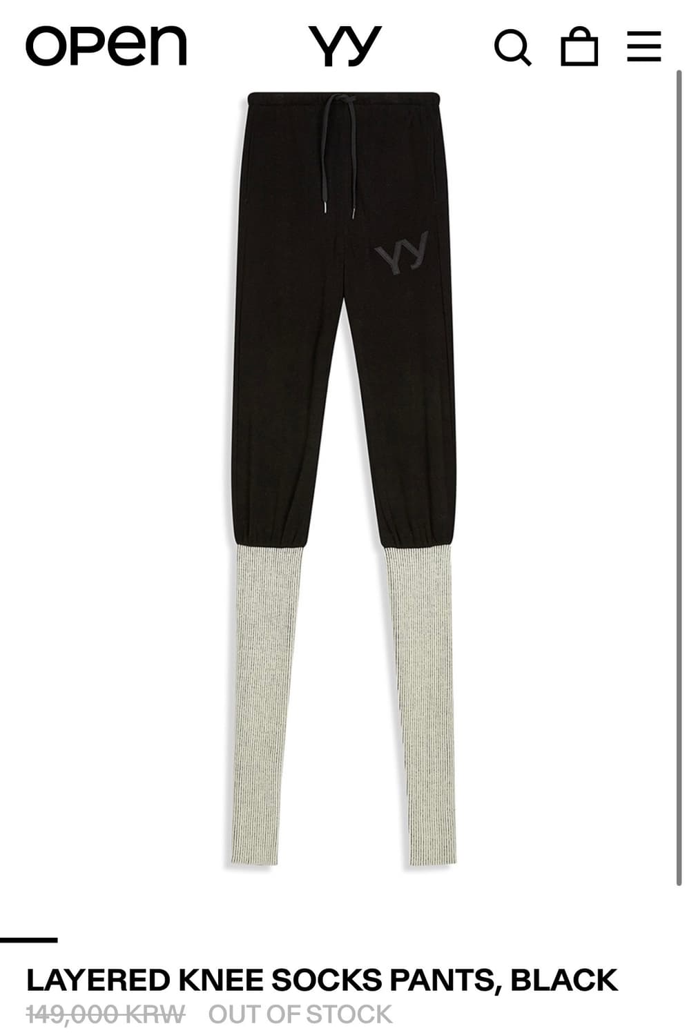 오픈 와이와이 LAYERED KNEE SOCKS PANTS 상품이미지1