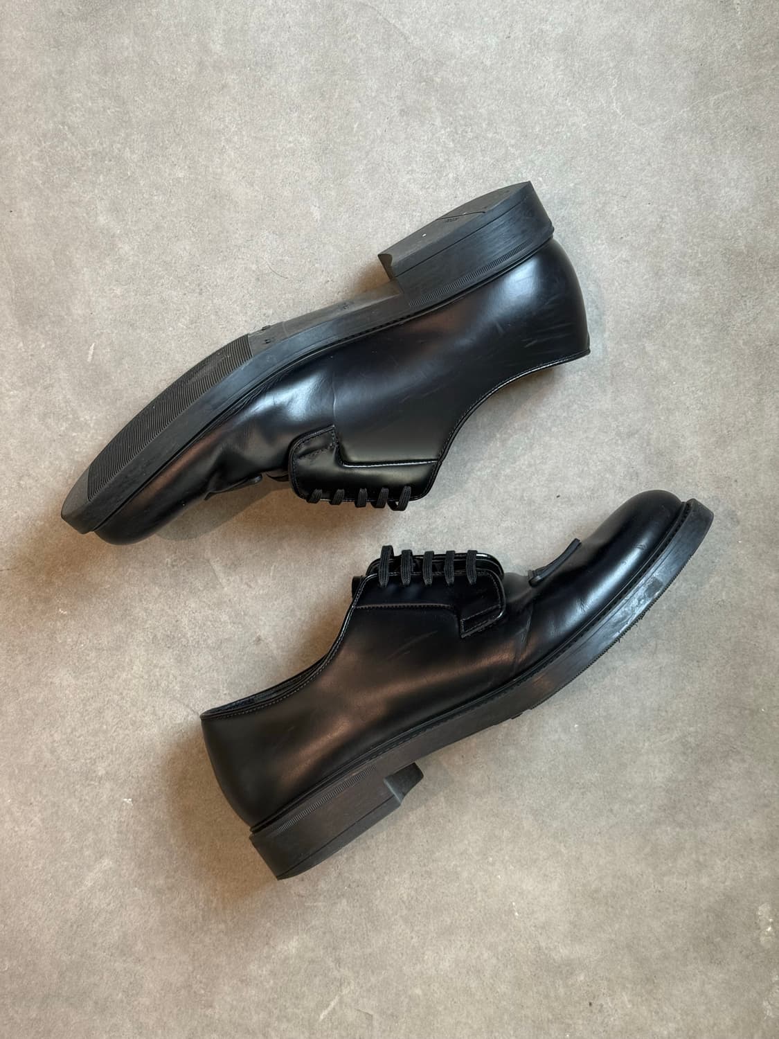 [8.5] PRADA Brushed Leather Derby Shoes 상품이미지2