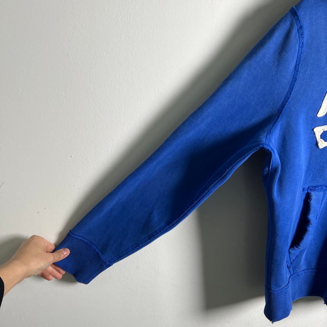 아베크롬비 빈티지 블루 데미지 후드티 S 상품이미지6
