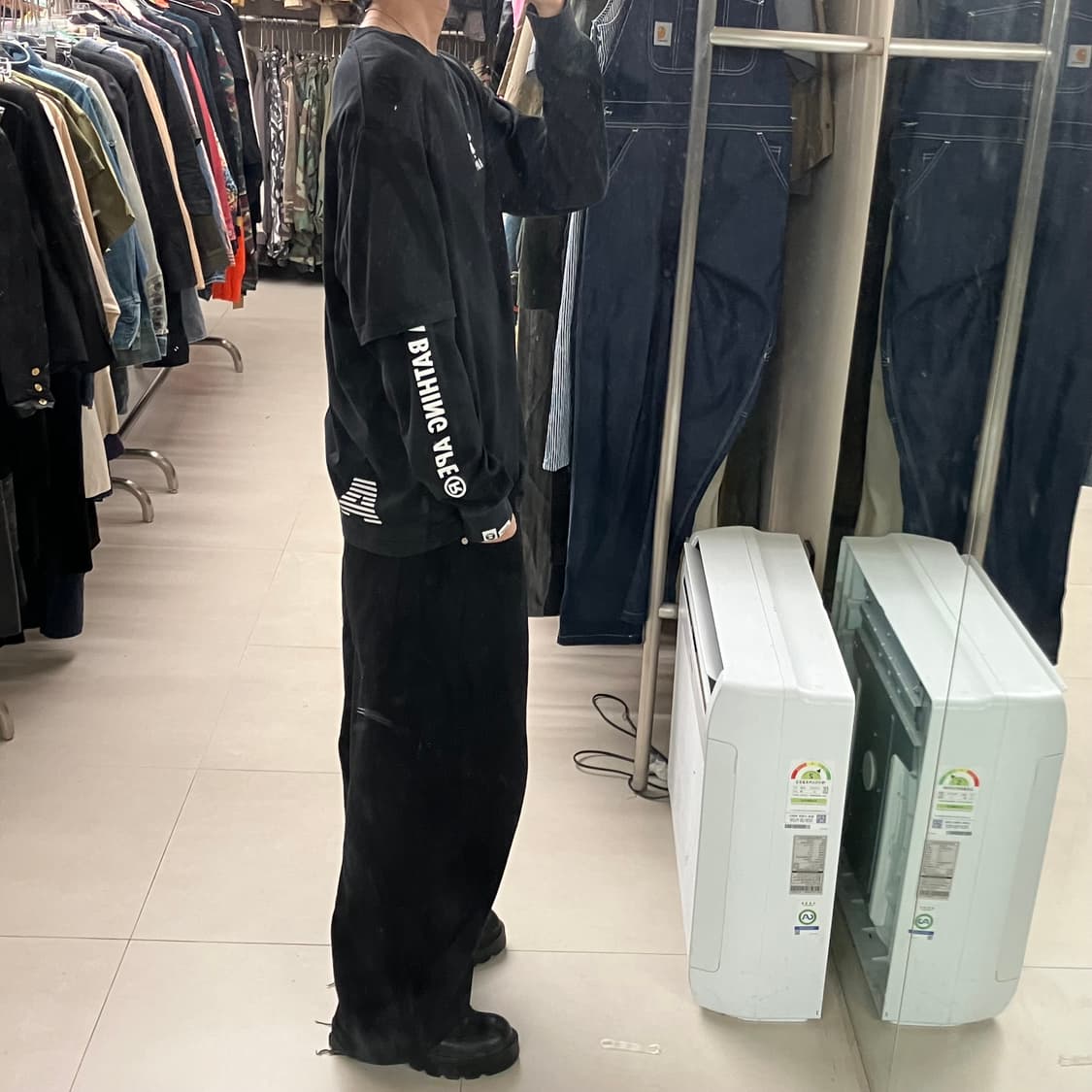 에이프 레이어드 블랙 스웨트셔츠 XL 상품이미지7