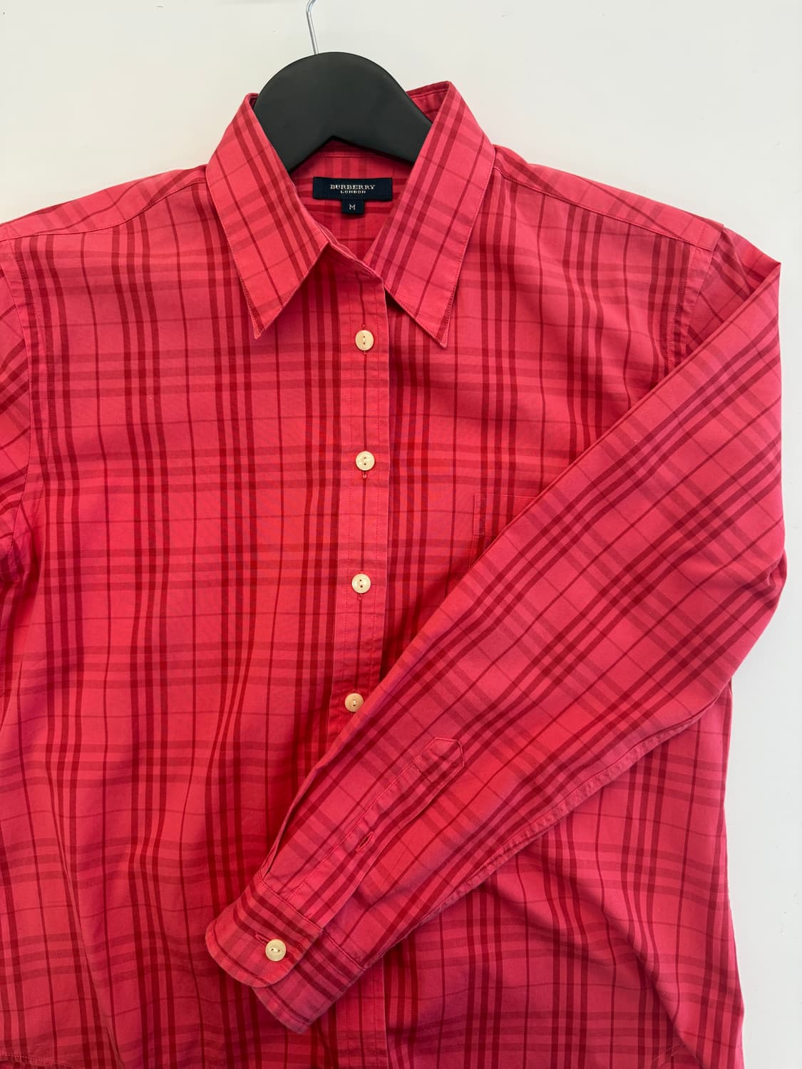 Burberry 버버리 핑크레드 체크 셔츠 M 상품이미지6