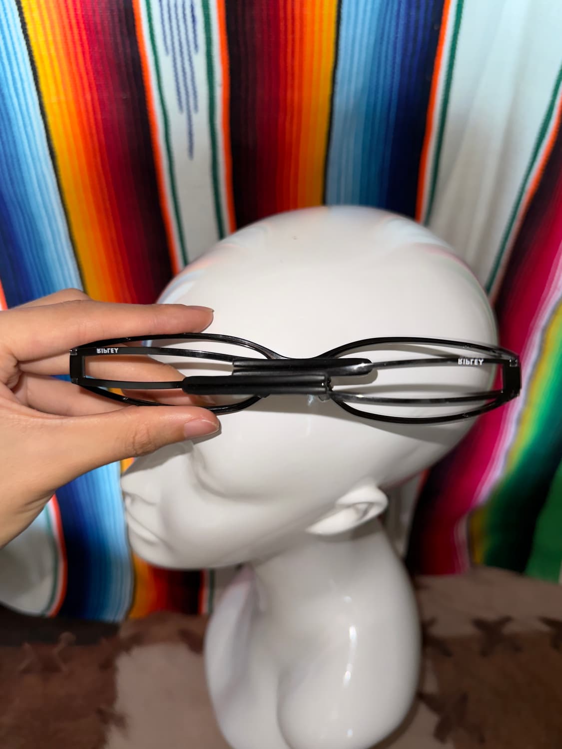 Black two oval frame curved Glasses 상품이미지9