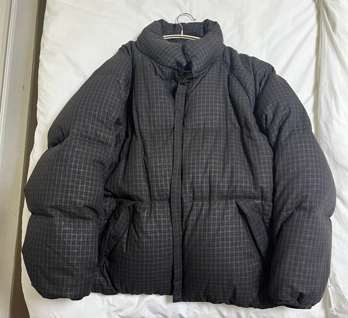 나이트고스트클럽 체크 다운 푸퍼 패딩 브라운 L 상품이미지3