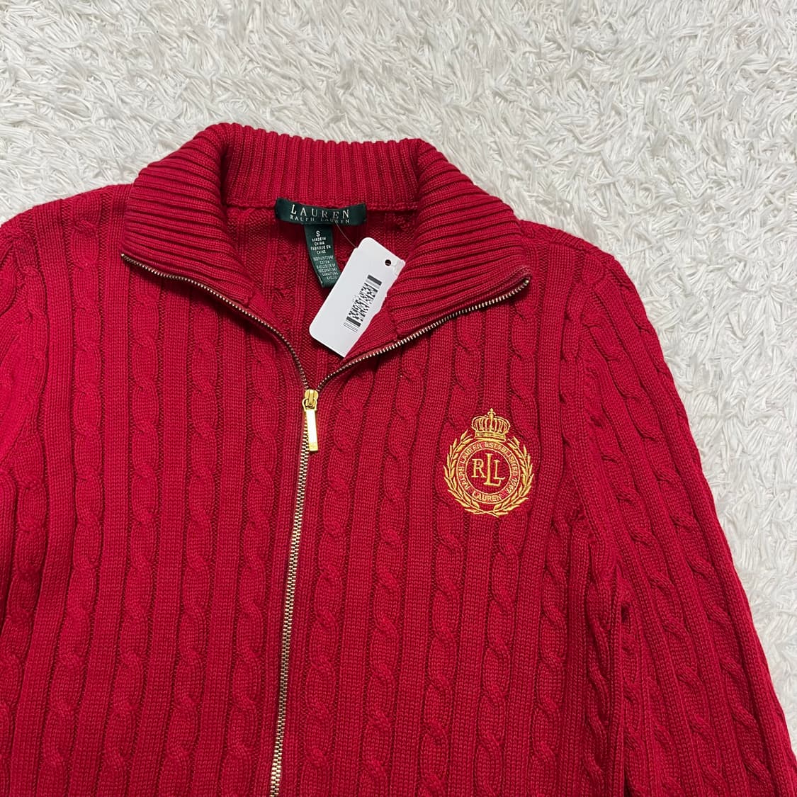 Polo Ralph Lauren burgundy knit zip-up 상품이미지5
