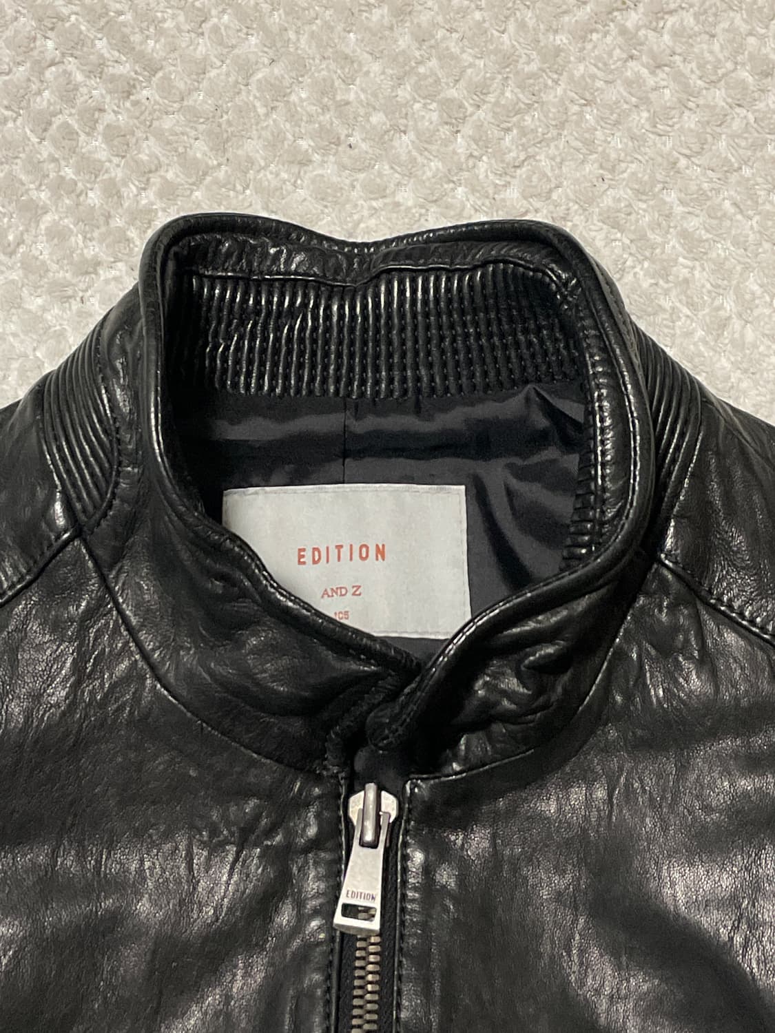 AND Z 웨스턴 무드 램스킨 양가죽 바이커 절개 레더 자켓 상품이미지5