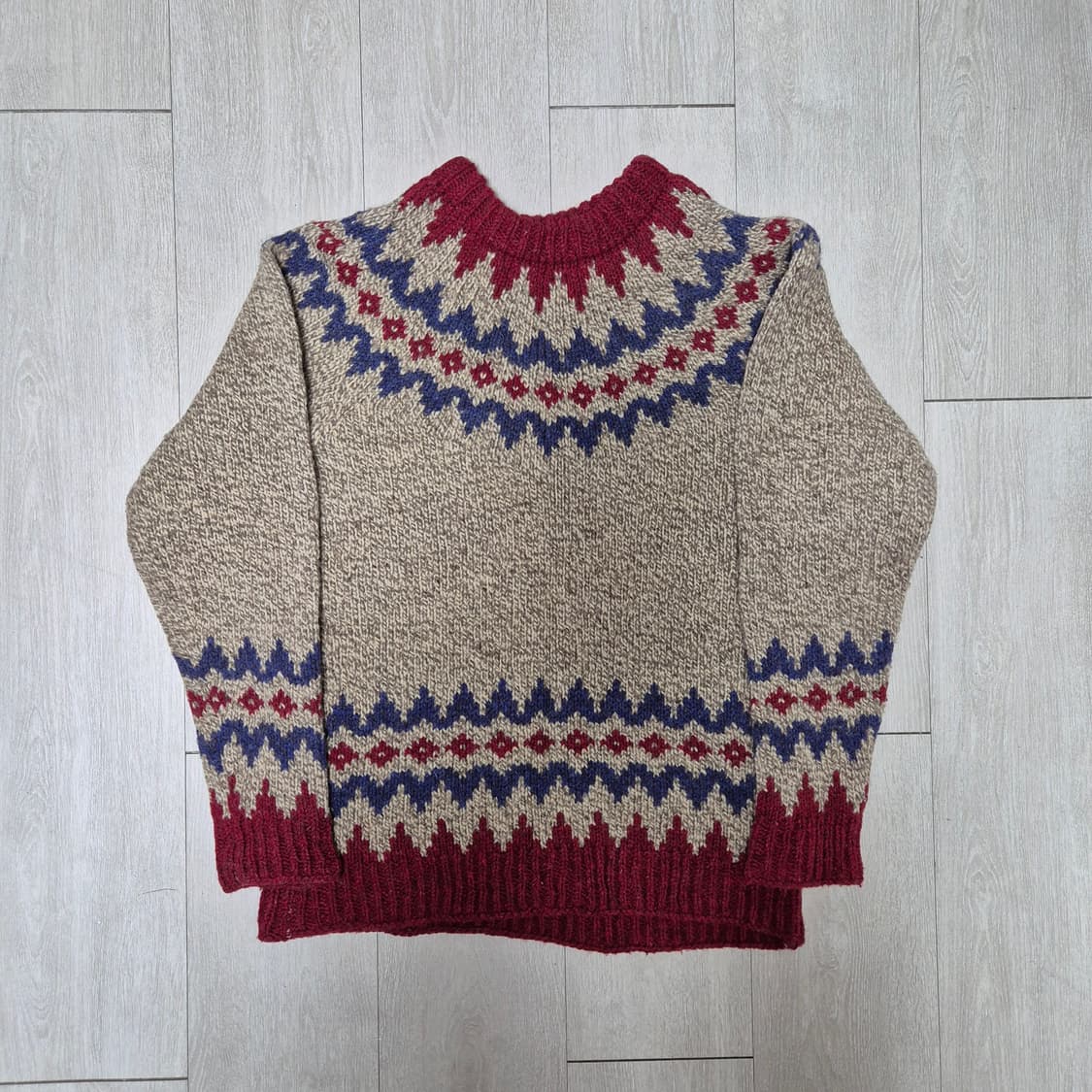 Vintage 헤비울 니트 Made in USA (S) 상품이미지1