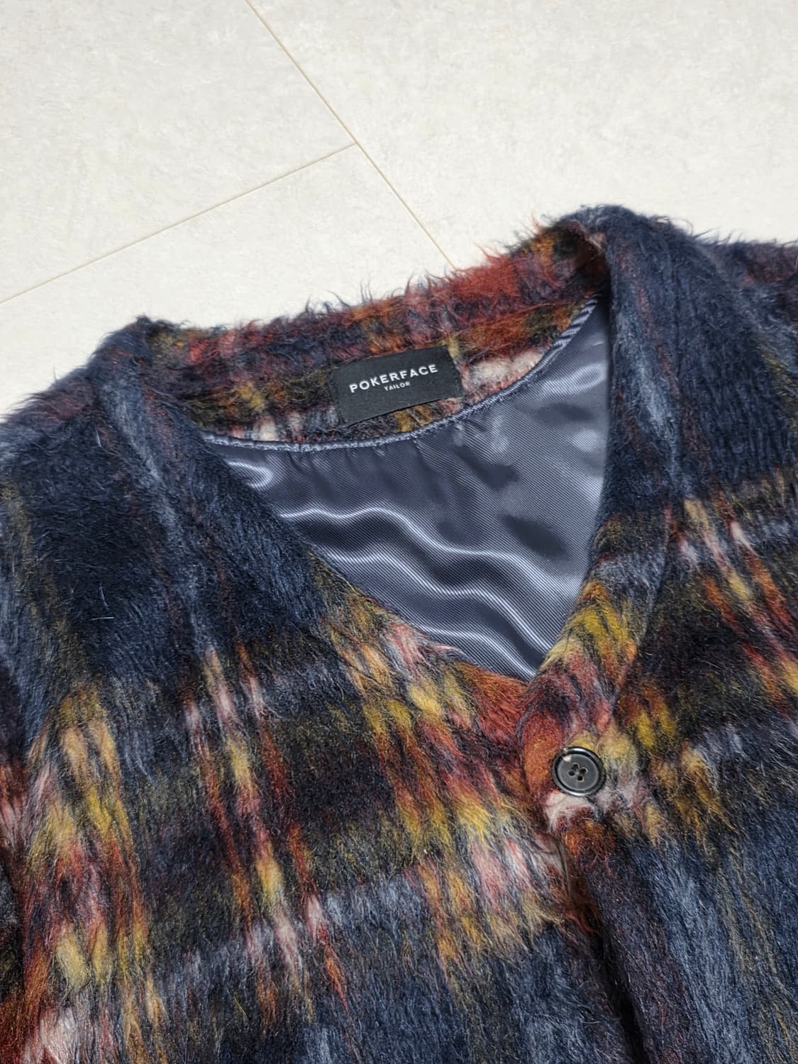 포커페이스 체크 모헤어 가디건 (48) 상품이미지2