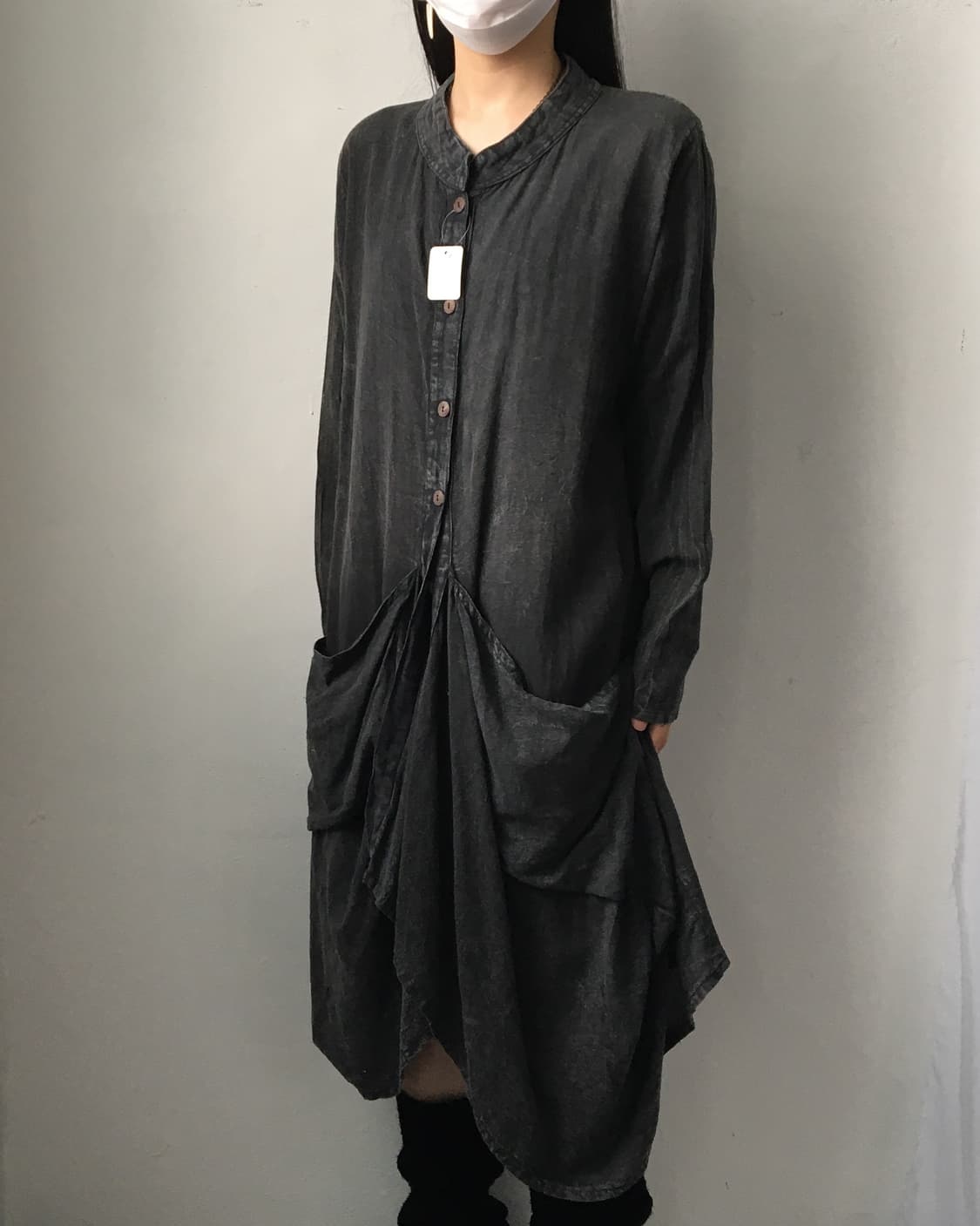 Drape line point long jacket 상품이미지7