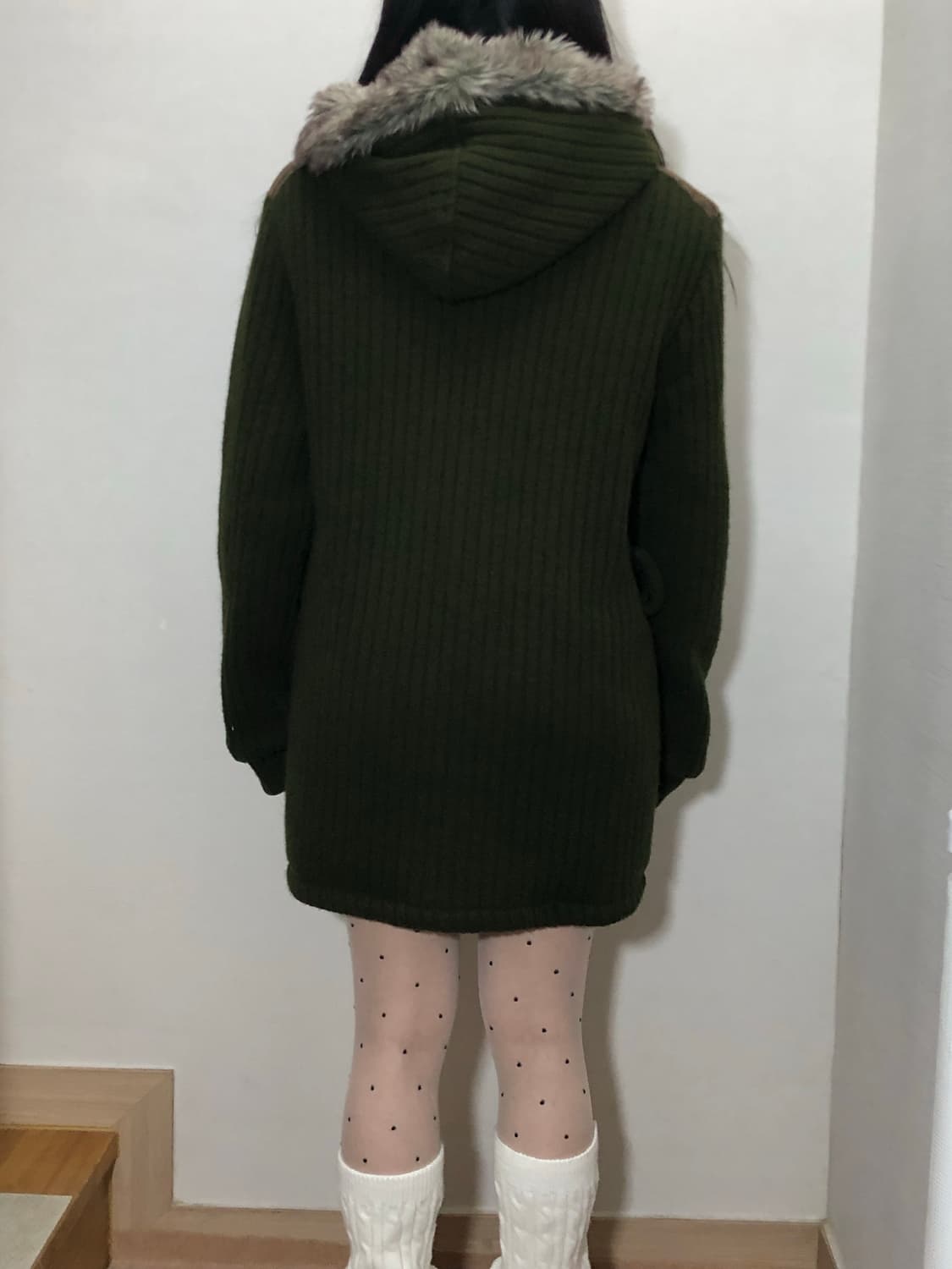 빈티지 카키 포켓 니트 원피스 상품이미지8