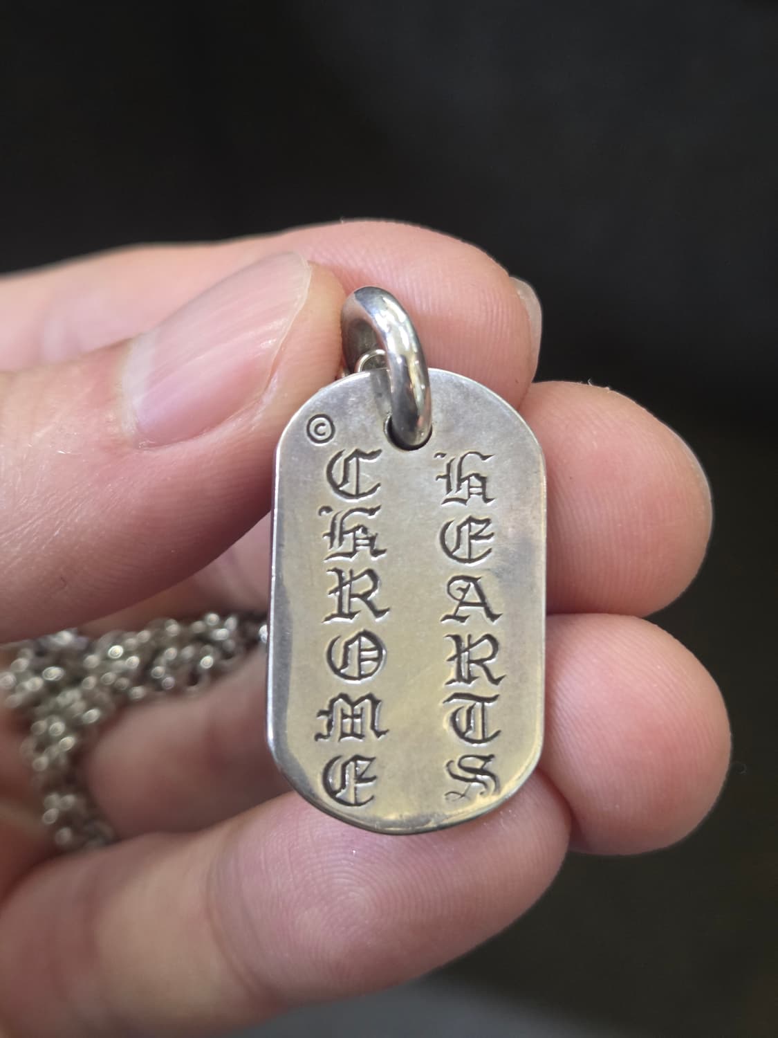 크롬하츠 세메터리 레이즈드 도그택 + 한스룸 롤체인 상품이미지4