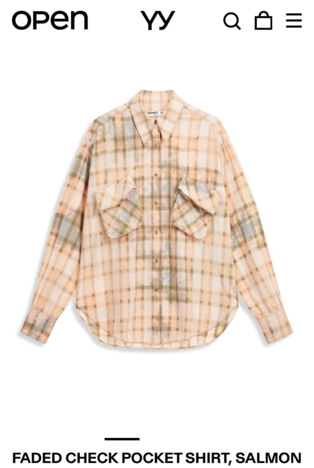 구해요 / Open yy 페이디드 체크 포켓 셔츠 s 상품이미지1