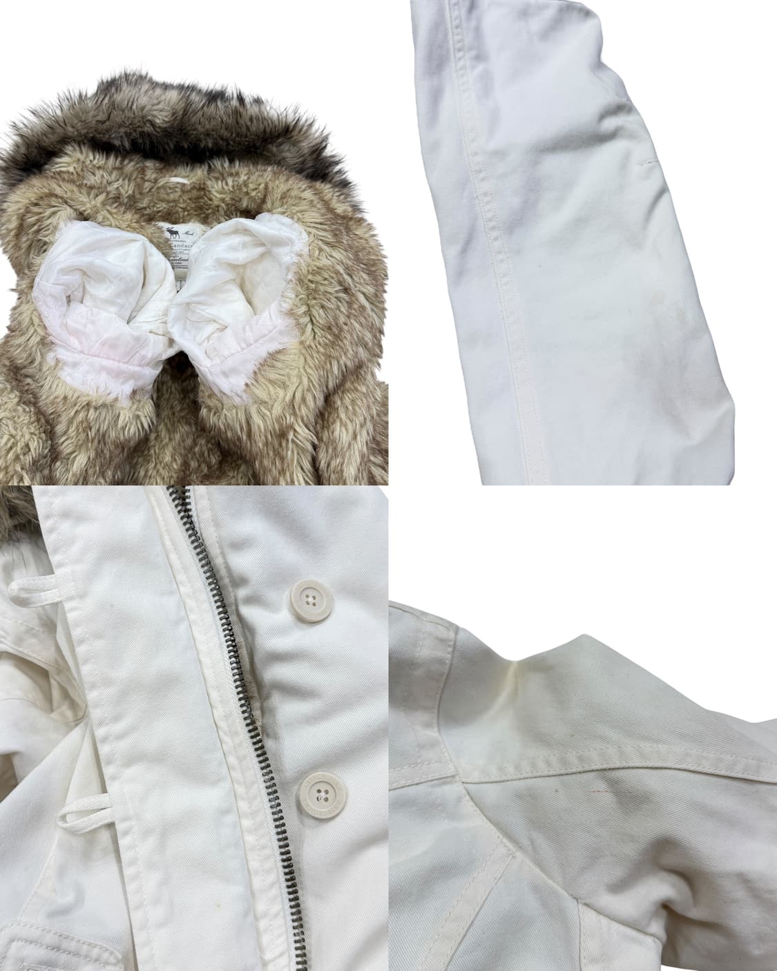 아베크롬비 빈티지 Y2K 딱붙핏 울프죠 퍼 갸루 후드 봄버 자켓 S 상품이미지7