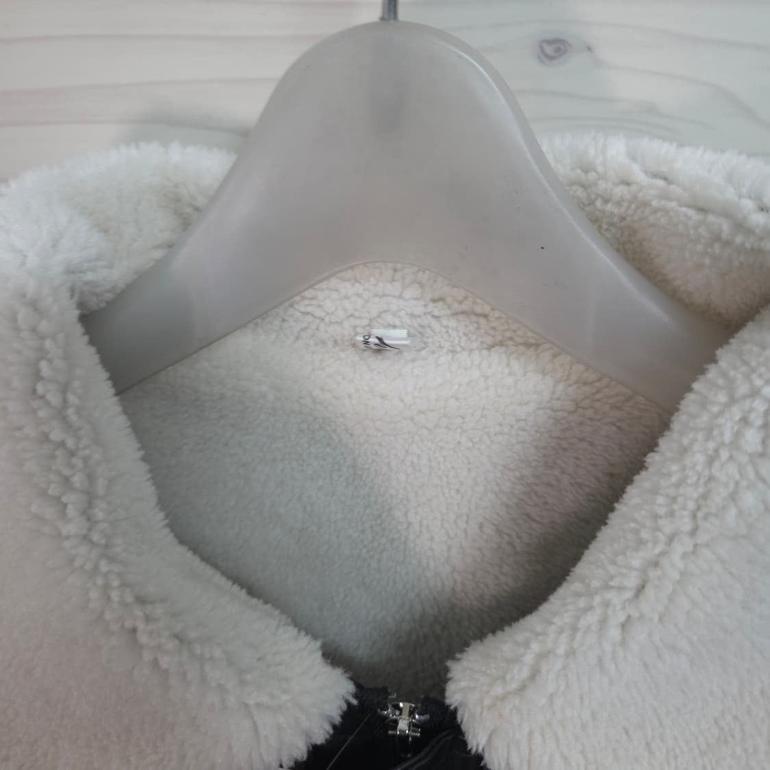 여 M-L 페이크 레더 안감 뽀글이 오버핏 자켓 상품이미지2