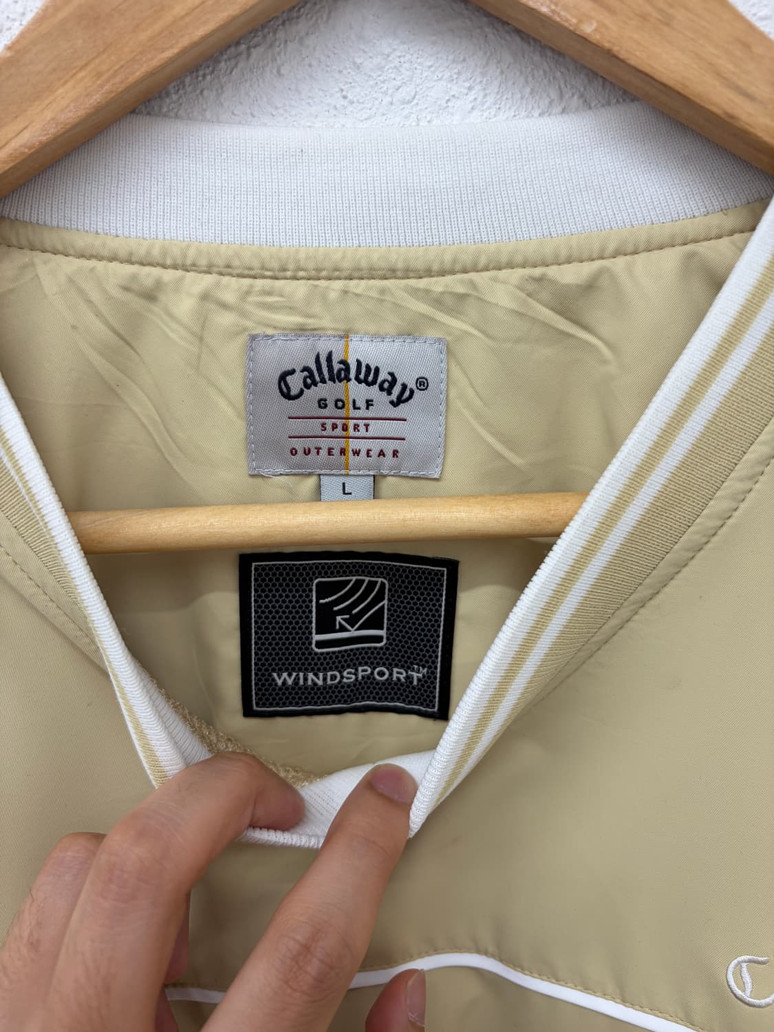 캘러웨이 골프 베이지 브이넥 윈드브레이커 상품이미지3