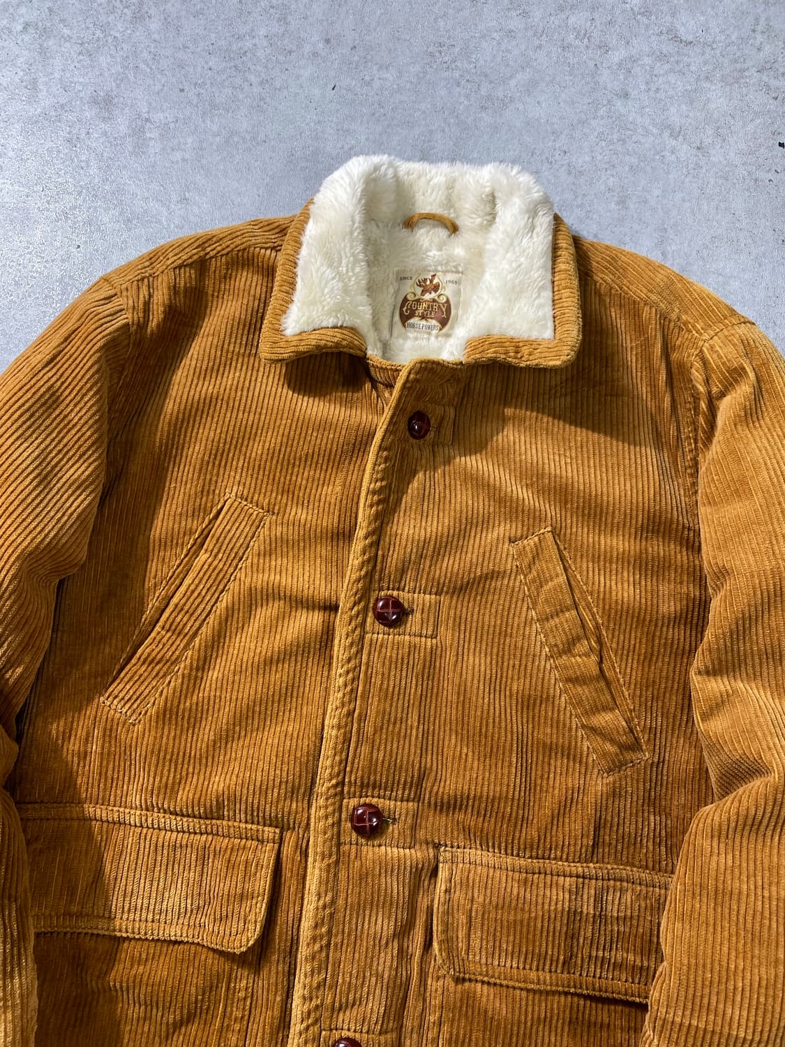 [L] 90s Horse Powers 브라운 코듀로이 시어링 자켓 상품이미지2