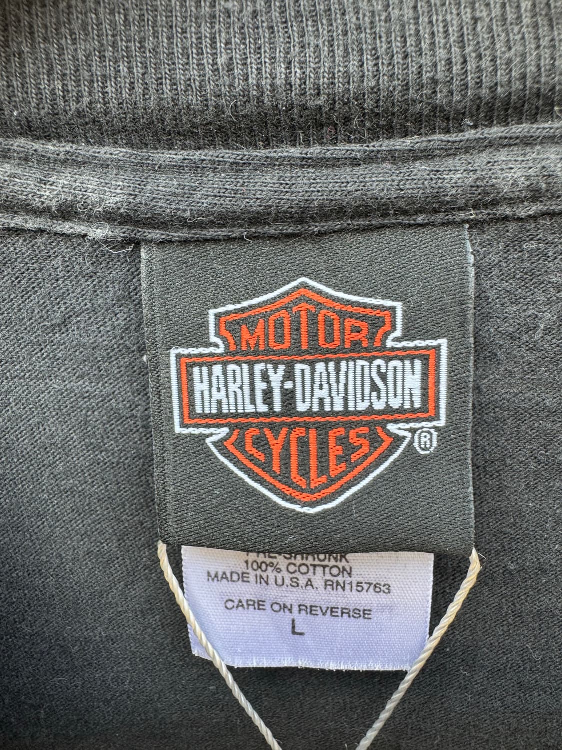 00s 할리데이비슨 빈티지 2003 헤인즈 로고 프린팅 반팔 티셔츠 L 상품이미지5
