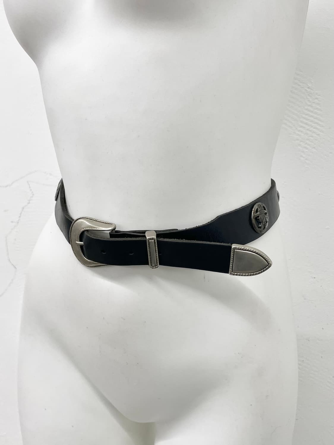 리얼레더 웨스턴 스터드 버클 벨트 상품이미지4