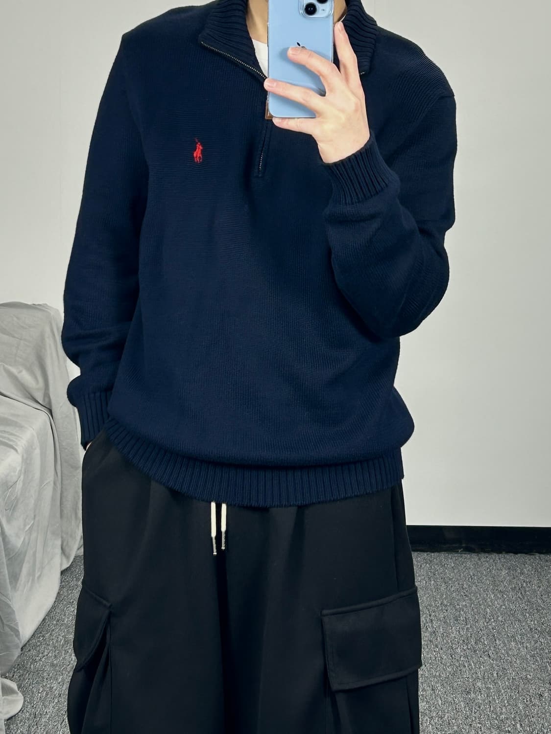 폴로 랄프로렌 네이비 하프집업 니트 S  상품이미지2